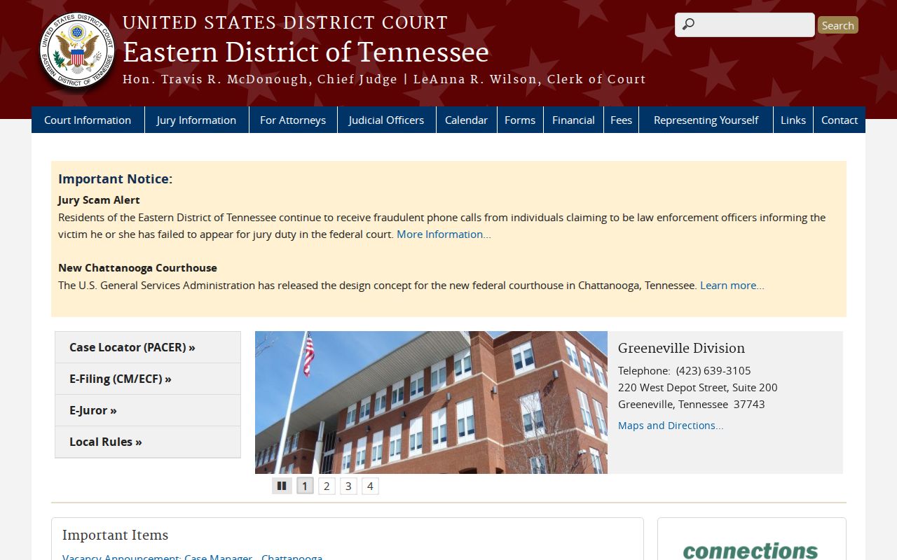 Oak Ridge criminal records Eastern District of Tennessee court source