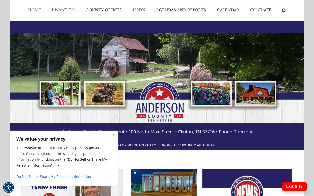 Anderson County criminal records government gateway